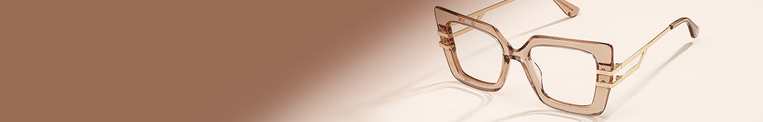 beige frame glasses