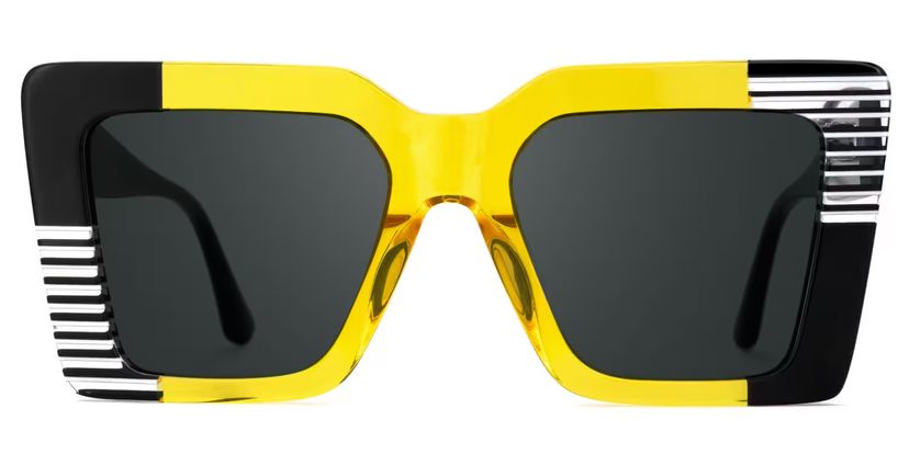 Shamika Yellow Rectangle Sunglasses