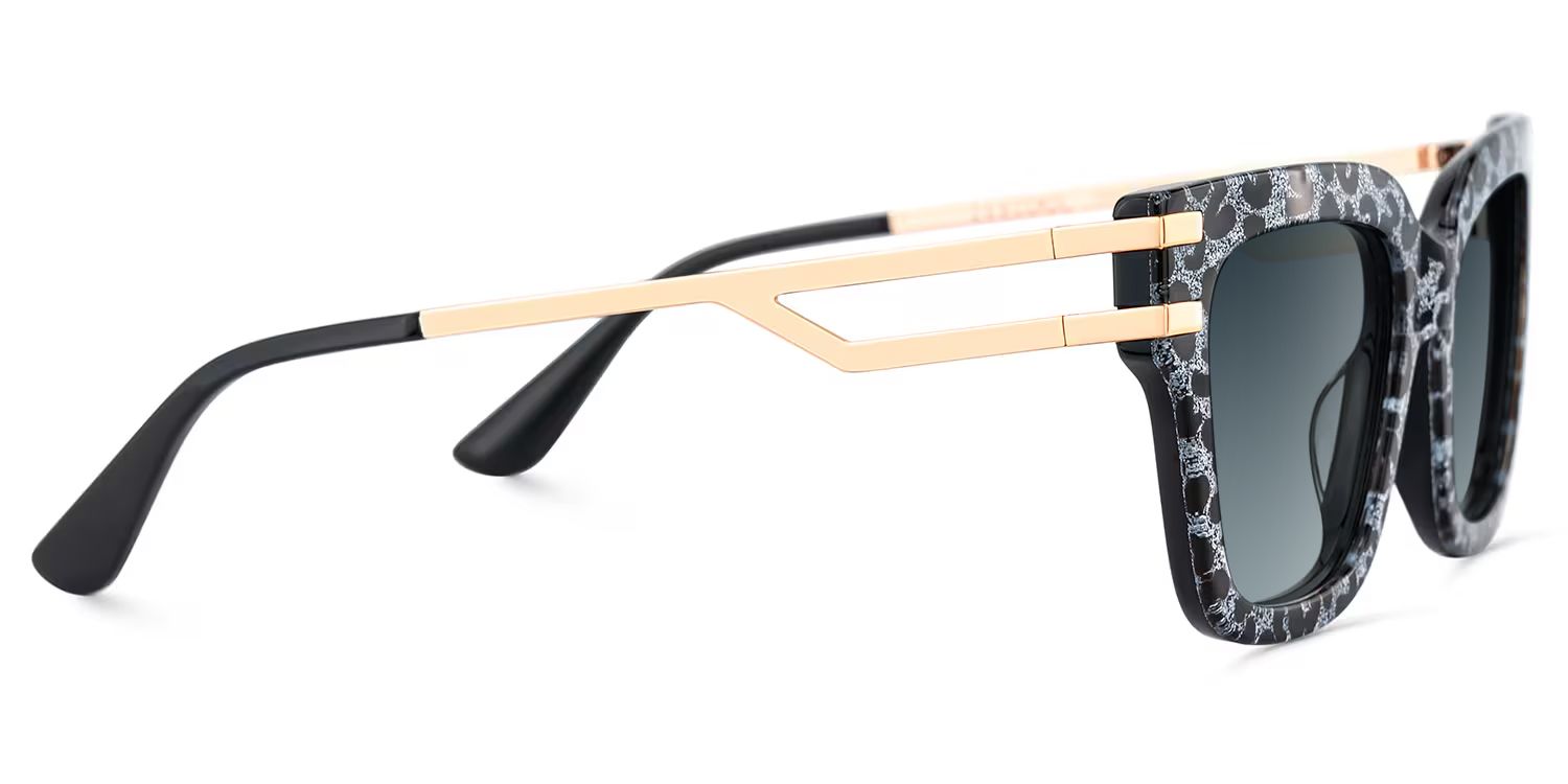 Lidia Gray Leopard Square Polarized Sunglasses for Driving | ZEELOOL3
