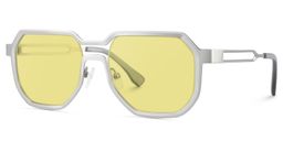 Hype Silver Geometric Sunglasses2