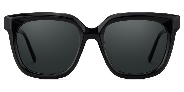 Lark Black Square Sunglasses