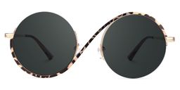 Flozif Tortoise Round Sunglasses0