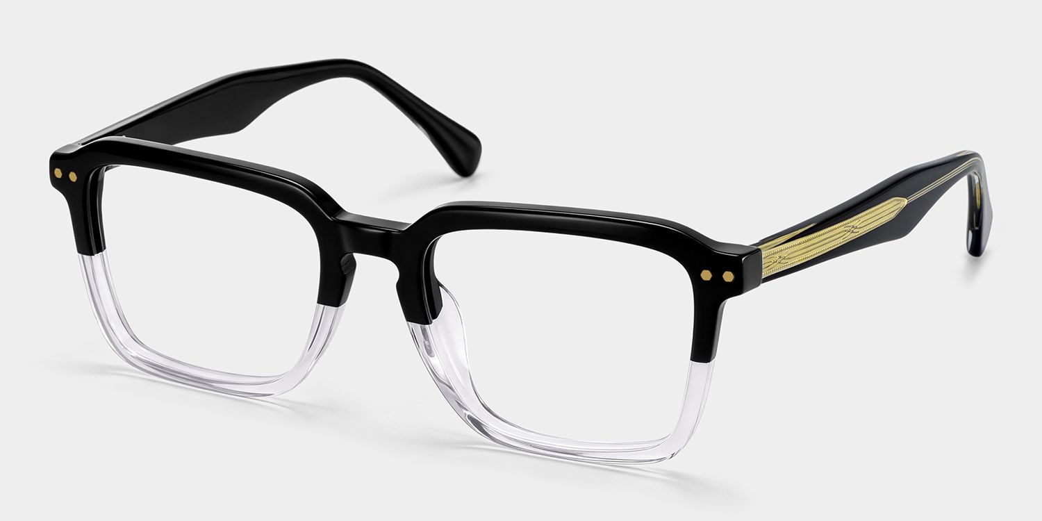 Vickerie Thin Black Clear Glasses in Square Design | Zeelool3