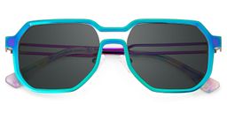 Hype Iridescent Geometric Sunglasses2