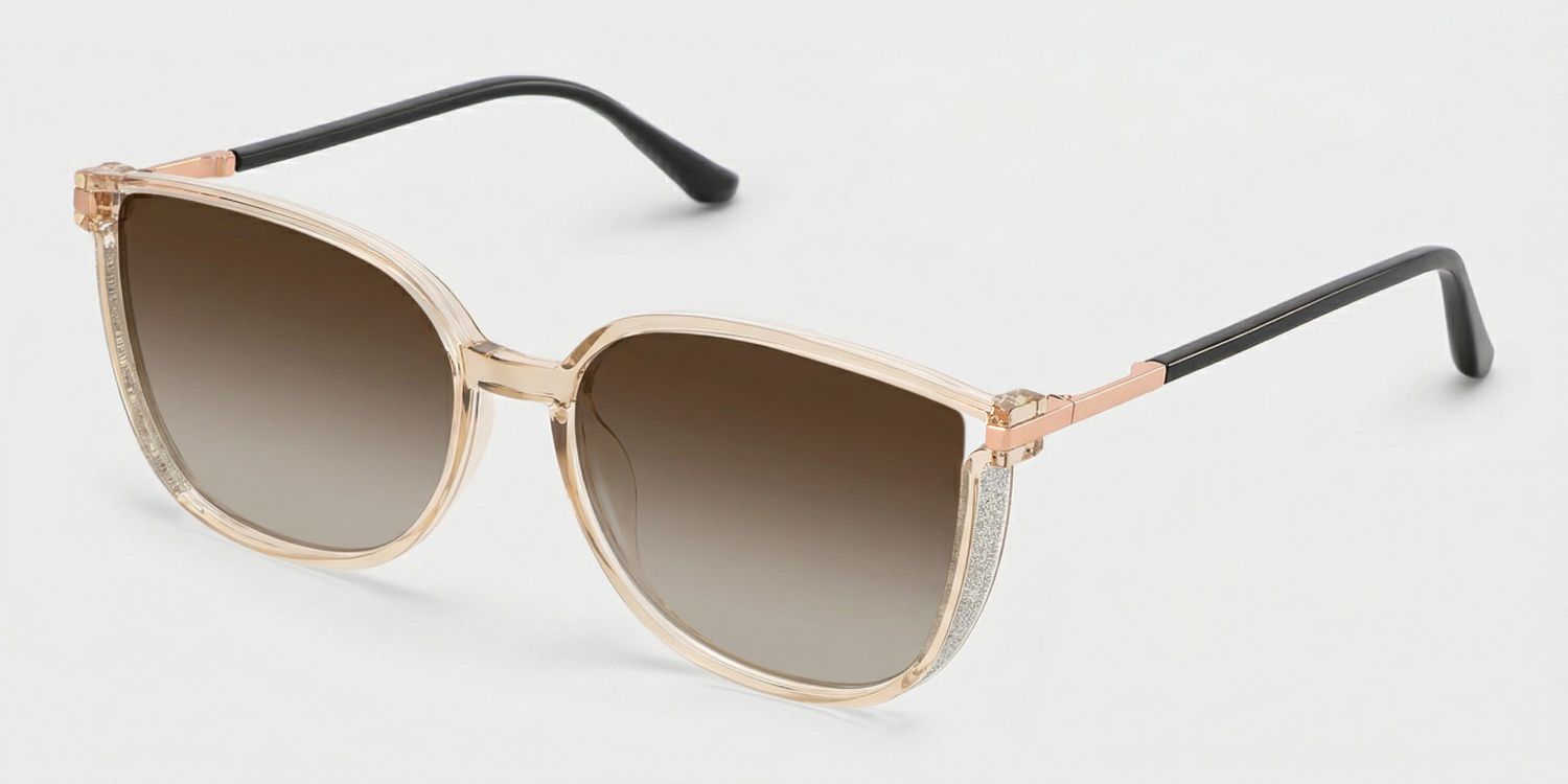 Annalisa Square Style Beige Frame Sunglasses | ZEELOOL2