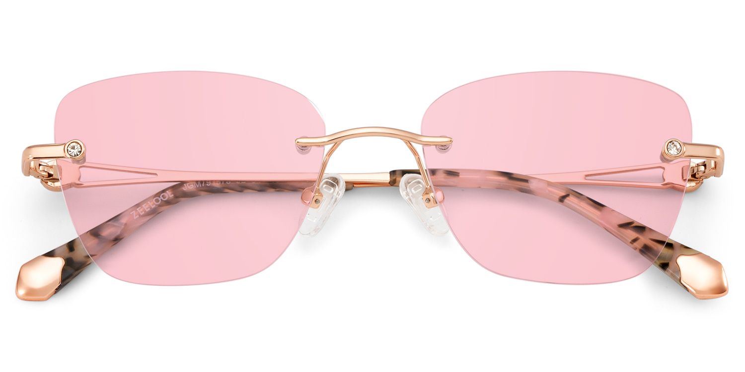 Seth Rectangle Rose Gold Frame Sunglasses Online Sale | ZEELOOL1