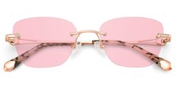 Seth Rose Gold Rectangle Sunglasses1