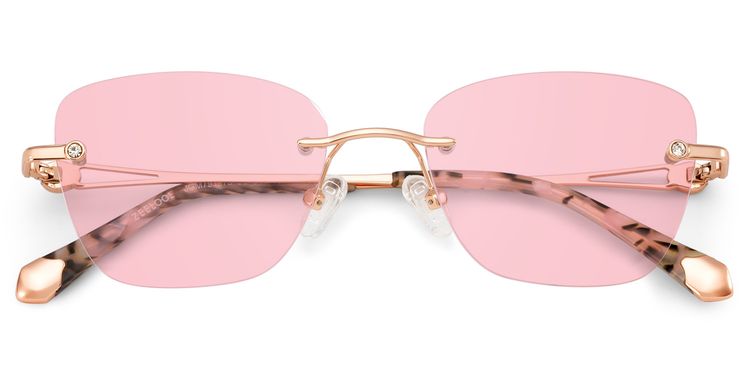 Seth Rose Gold Rectangle Sunglasses