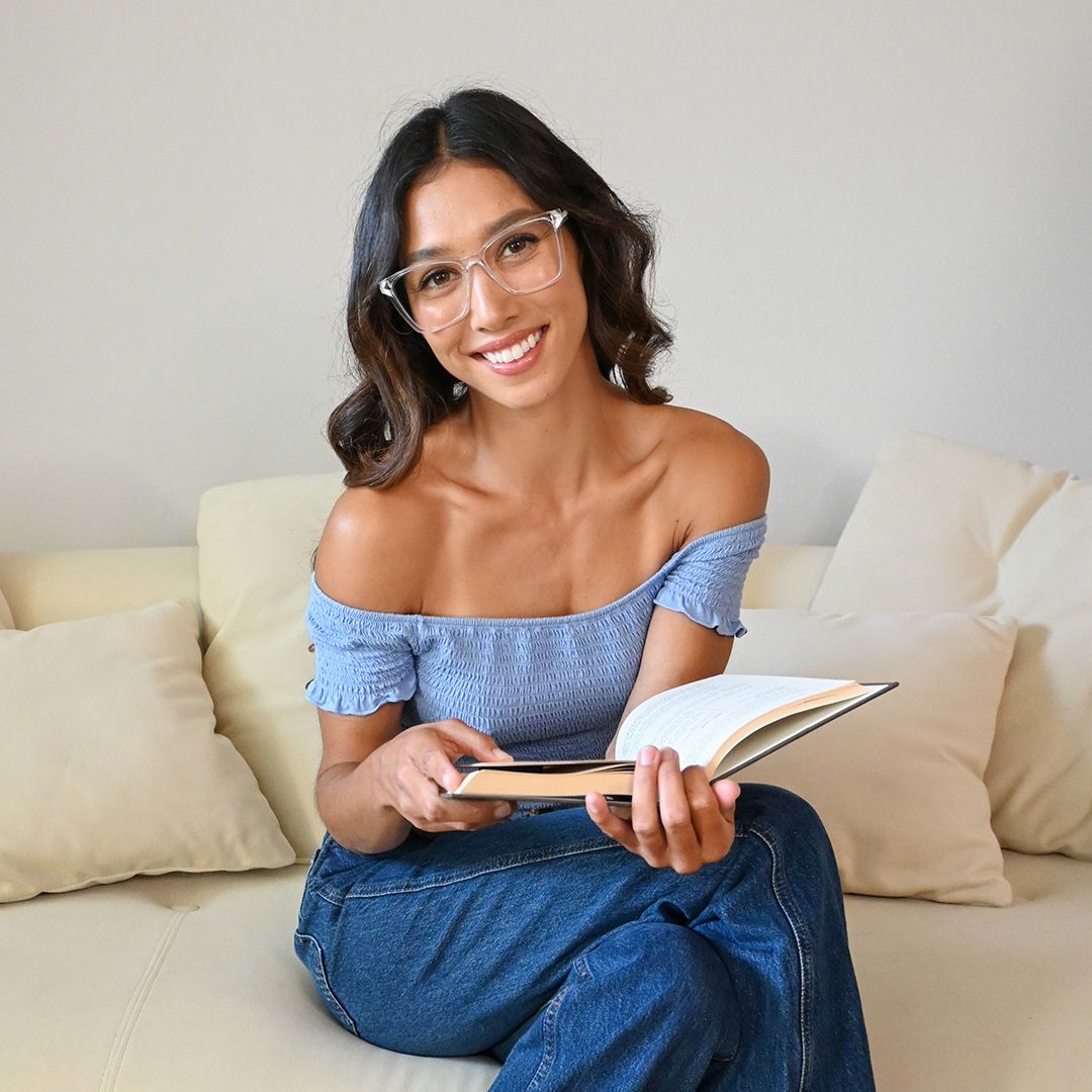 Tricee Square Clear Glasses With Gold Arms For Women | Zeelool2