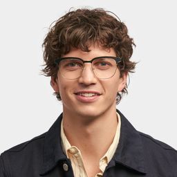 Wren Black-Gold Browline Glasses0