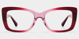 Leona Red Rectangle Glasses1