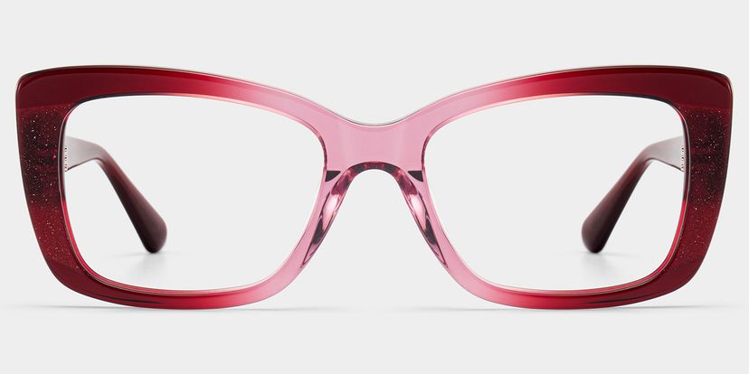 Leona Red Rectangle Glasses