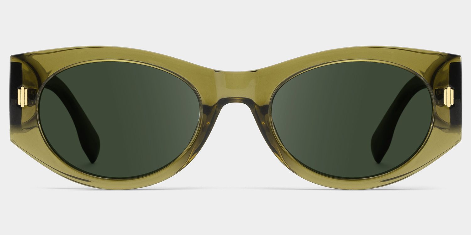 Reina Geometric Green Prescription Sunglasses | ZEELOOL0