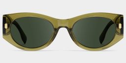 Reina Green Geometric Sunglasses0