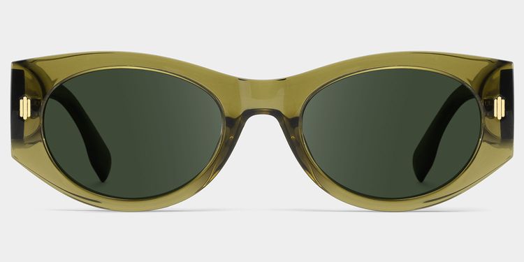 Reina Green Geometric Sunglasses