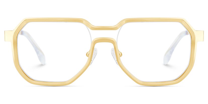 Hype Gold Geometric Glasses