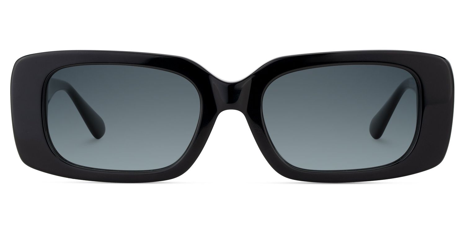 Jonas Acetate Black Rectangle Frame Sunglasses | ZEELOOL1