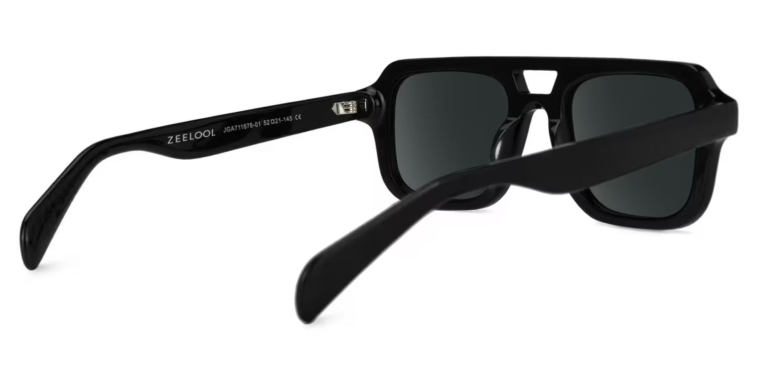 Ismail Aviator Black Sunglasses for Women & Men | ZEELOOL3