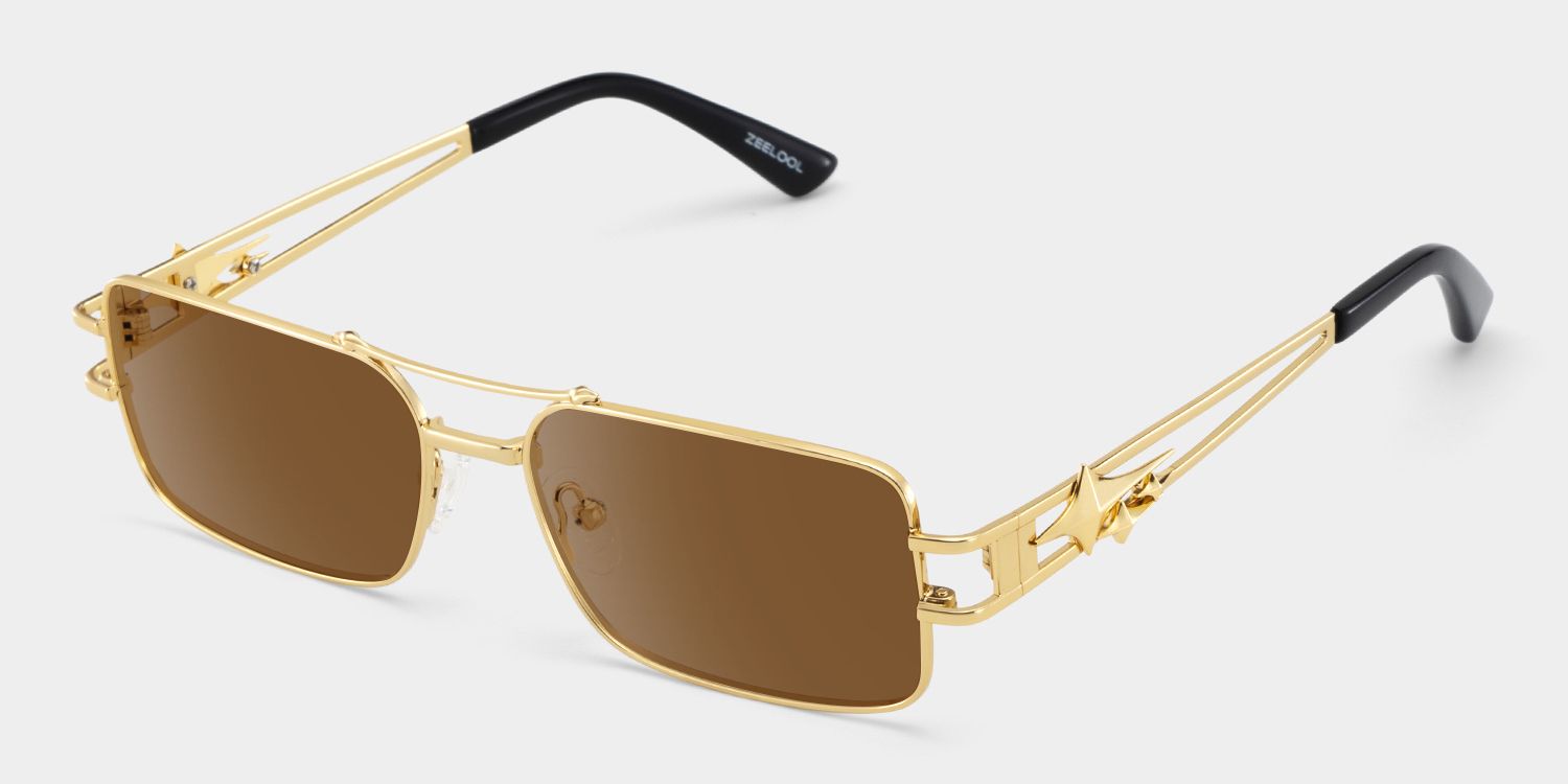 Eric Aviator Style Gold Frame Sunglasses | ZEELOOL2