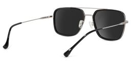 Nayeli Black-Silver Aviator Sunglasses4