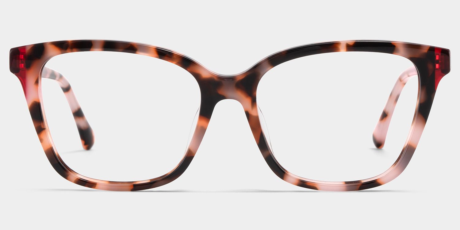 Lena Square Pink Tortoise Frame Eyeglasses for Woman| ZEELOOL1