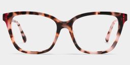 Lena Pink Tortoise Square Glasses1