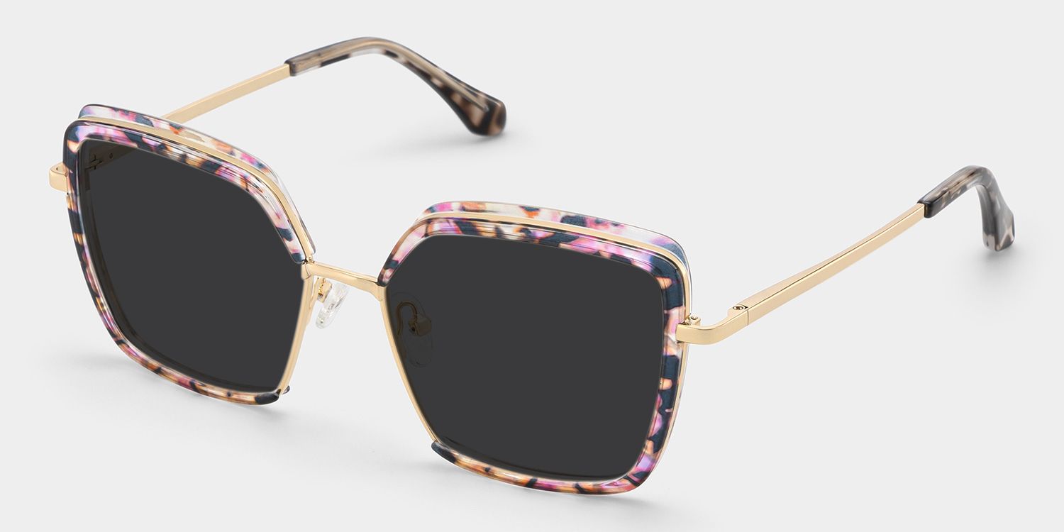 Cordaro Purple-Floral Square Polarized Sunglasses for Driving | ZEELOOL2