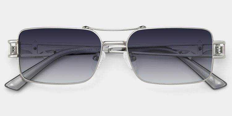 Eric Silver Aviator Sunglasses