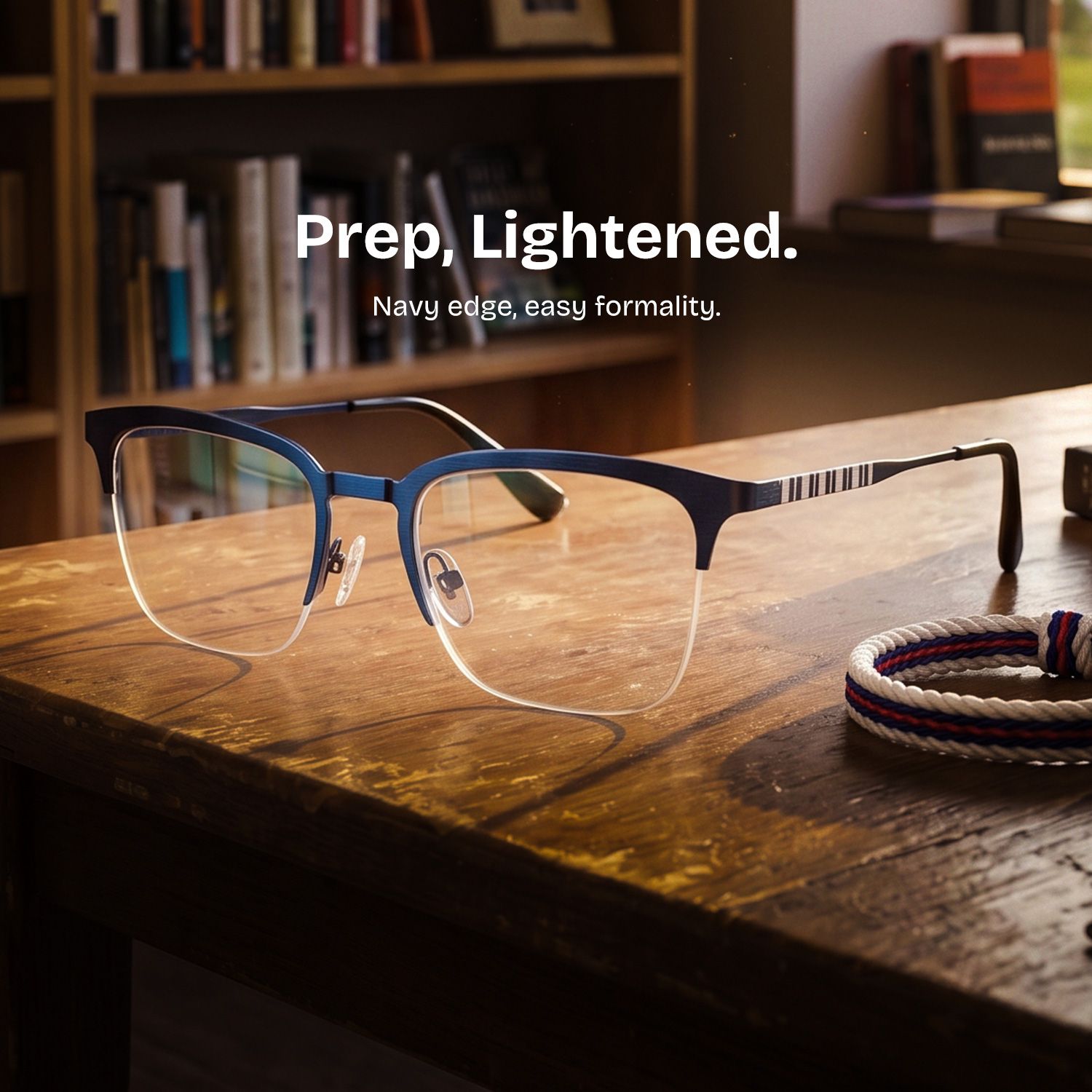 Shop Peyton Blue Browline Eyeglasses Online | ZEELOOL0