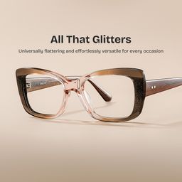 Leona Brown Rectangle Glasses0