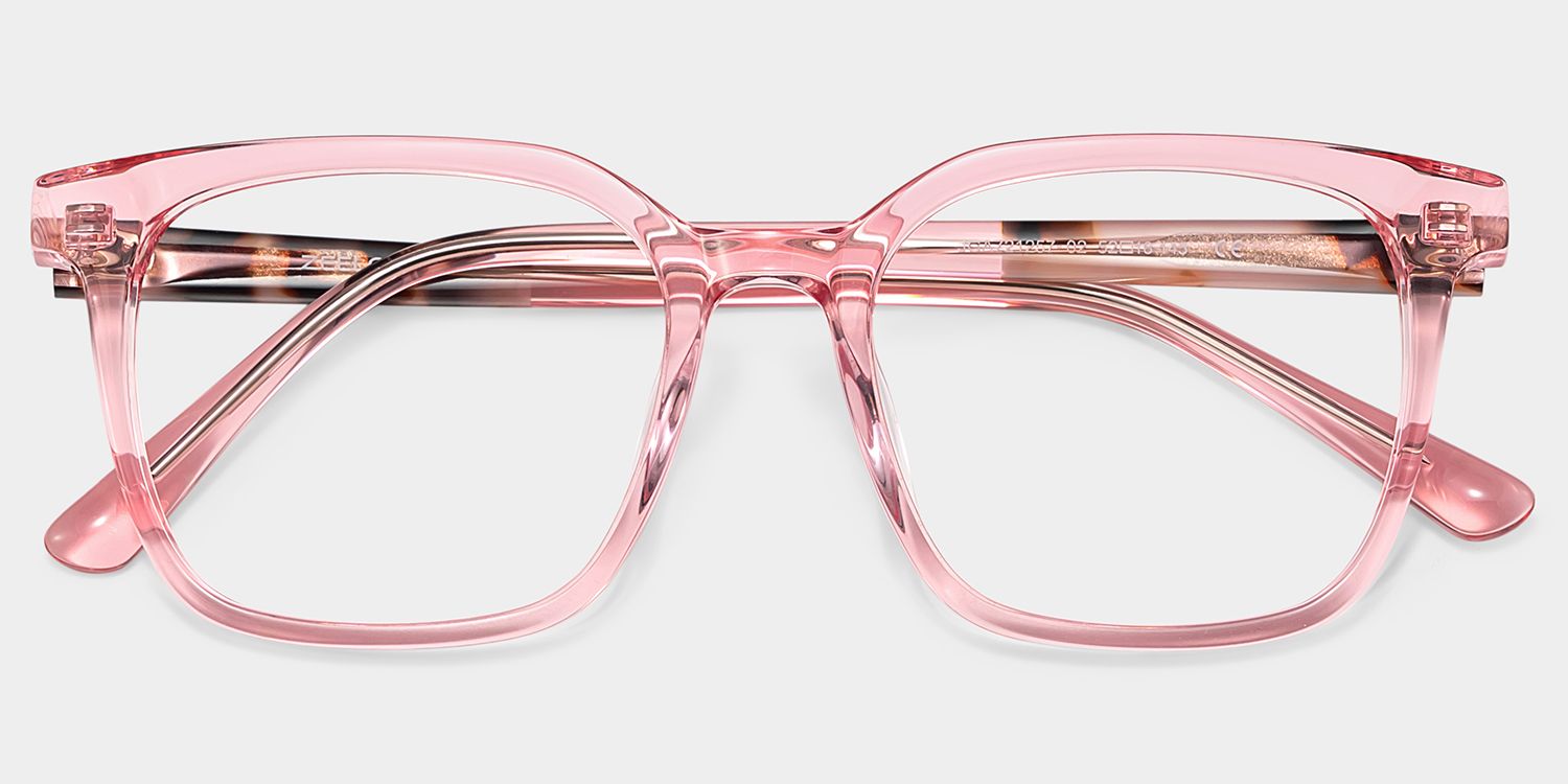 Freya Pink Frame Glasses with Square Frame Online | ZEELOOL5