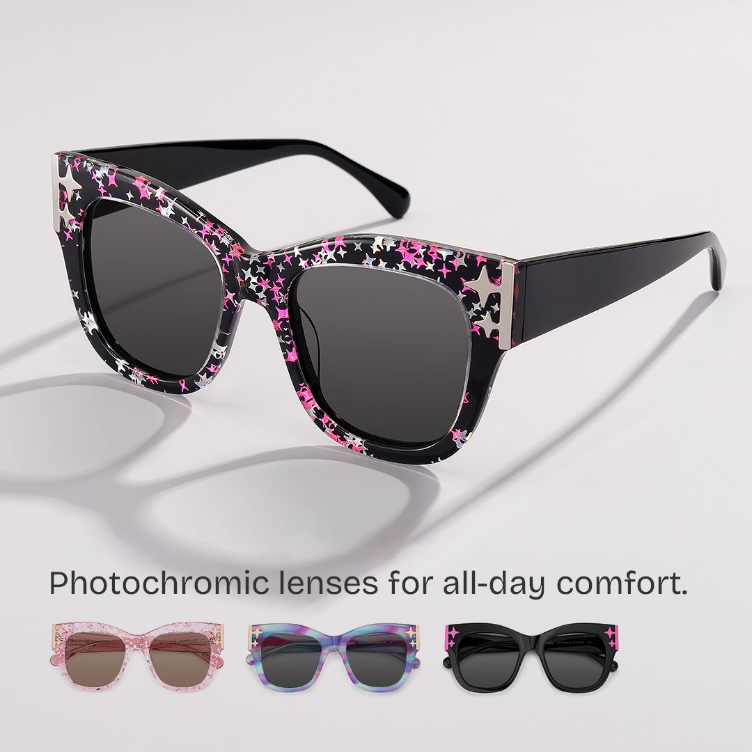 Minfia Square Style Black Pink Frame Sunglasses | ZEELOOL0