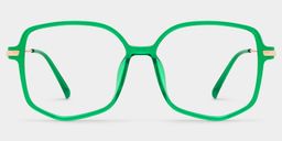 Payton Dark-Green Geometric Glasses0