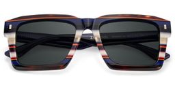 Kenish Blue White Square Sunglasses1
