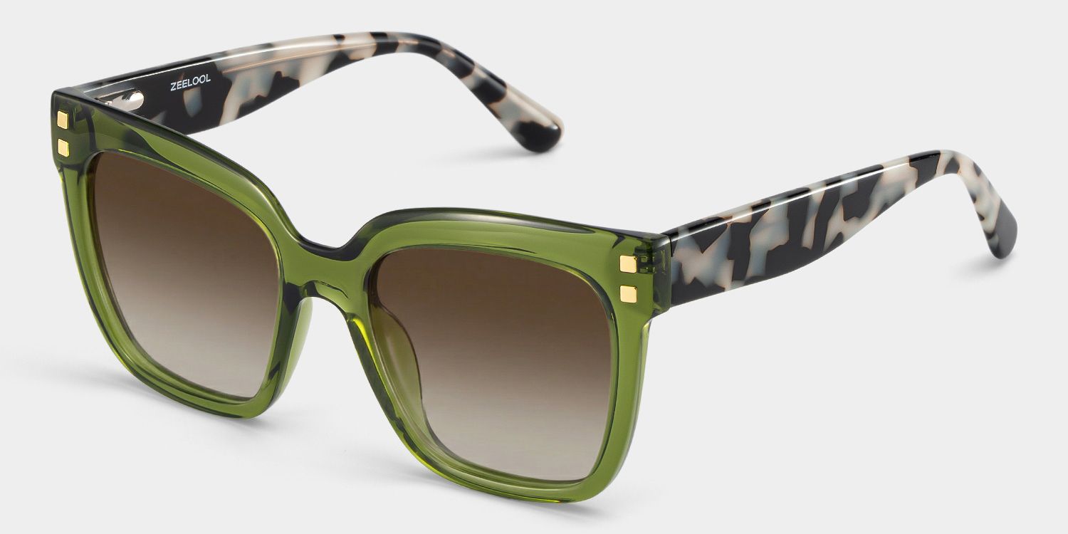 Minguela Green Square Sunglasses to Frame Your Face | ZEELOOL2