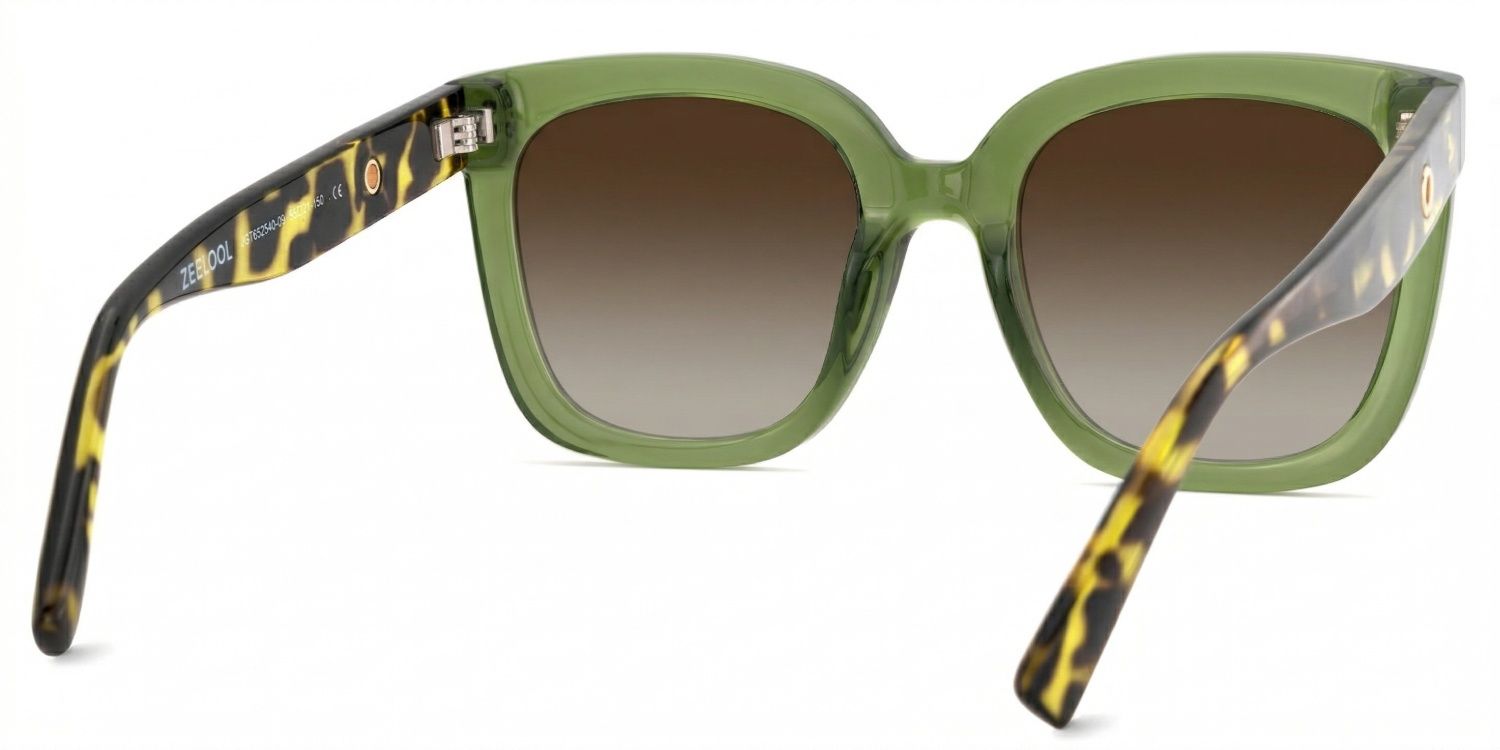 Ebony Green Tortoise Square Sunglasses to Frame Your Face | ZEELOOL4