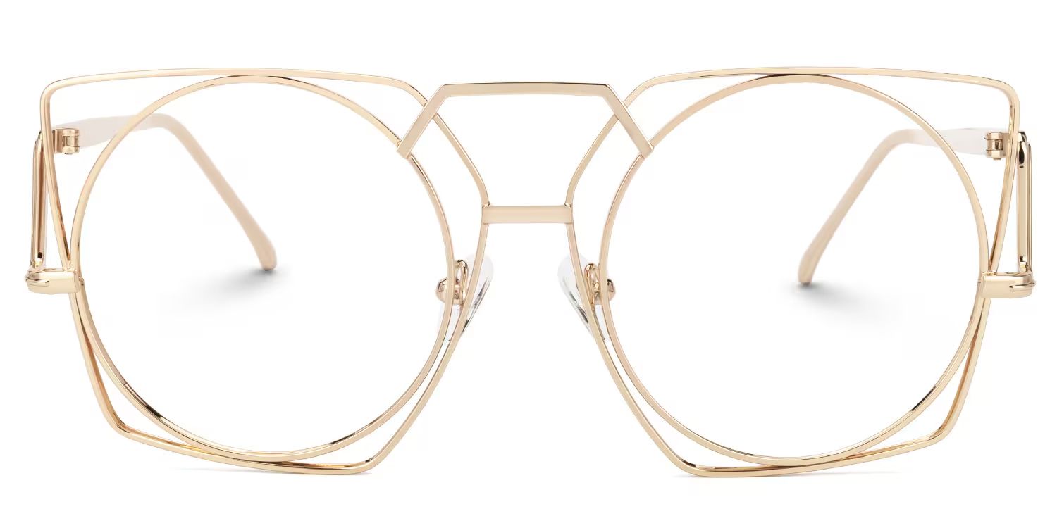 Ybarra Geometric Gold Glasses | Zeelool Glasses0