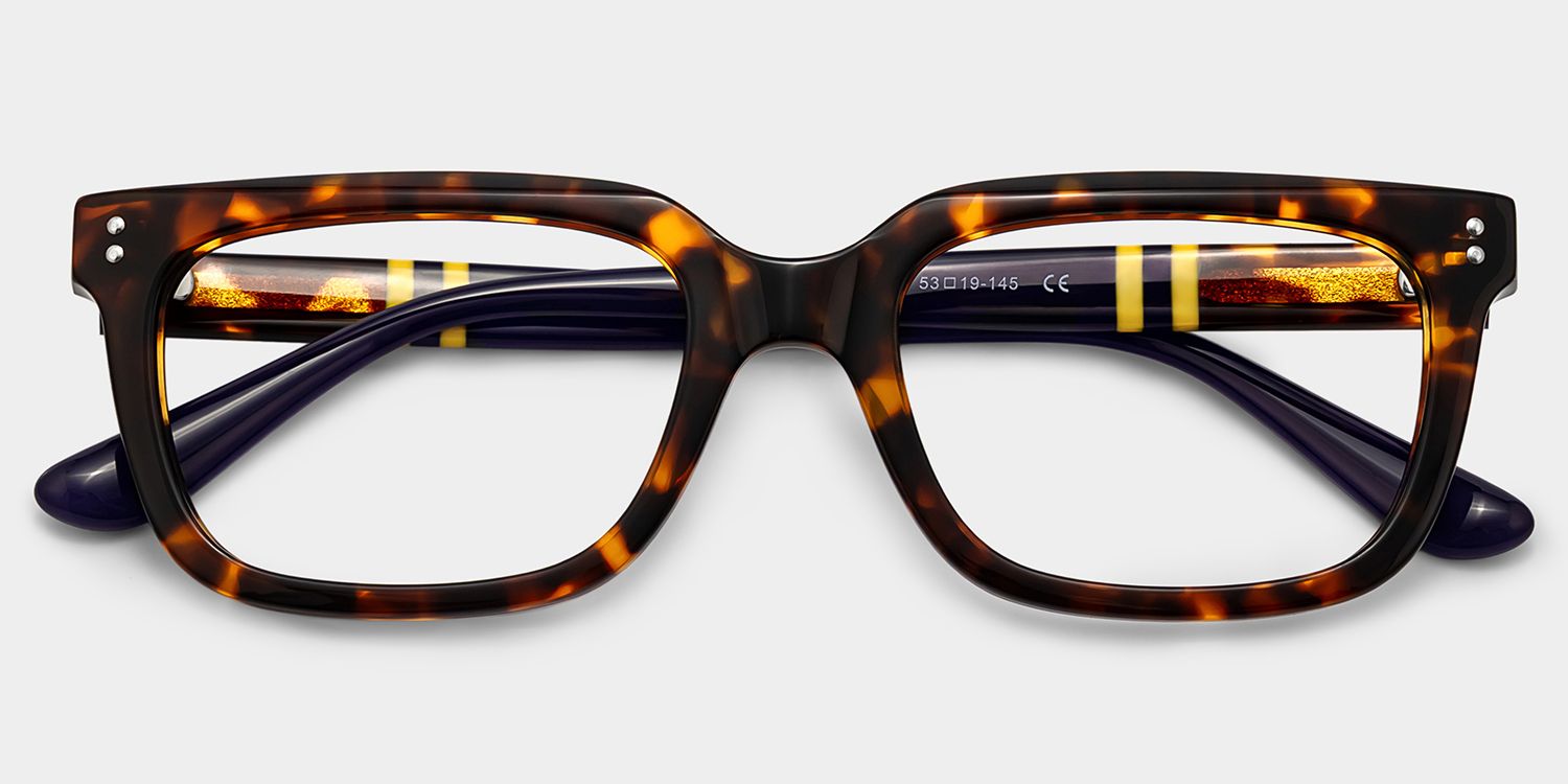 Fern Tortoise Rectangle Frame Glasses for Men | ZEELOOL2