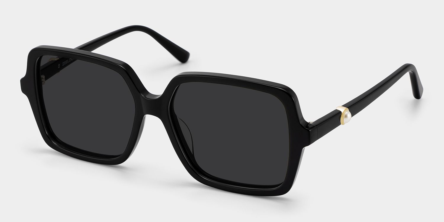 Elena Black Square Polarized Sunglasses for Driving | ZEELOOL2