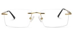 Cetina Gold Rectangle Glasses0