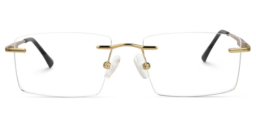 Cetina Gold Rectangle Glasses