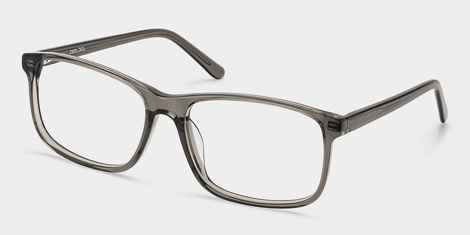 Connie Gray Rectangle Acetate Frame Glasses for Men | ZEELOOL3
