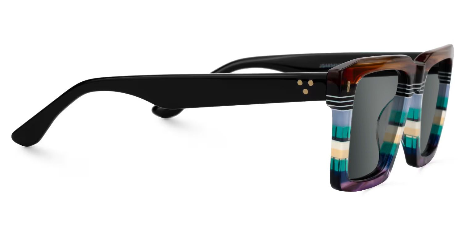 Kenish Acetate Multicolor Square Frame Sunglasses | ZEELOOL2