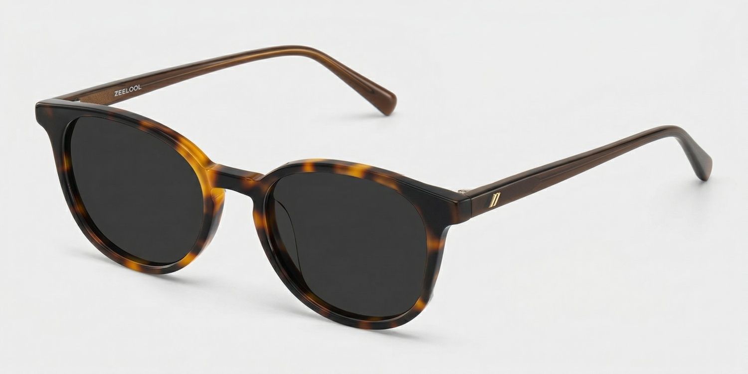 Allison Acetate Tortoise Round Frame Sunglasses | ZEELOOL2