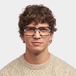 Laguer Blue Rectangle Glasses1