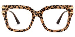 Lidia Leopard Square Glasses2