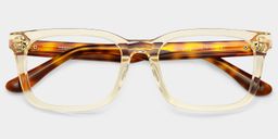 Patrick Clear Yellow Rectangle Glasses2
