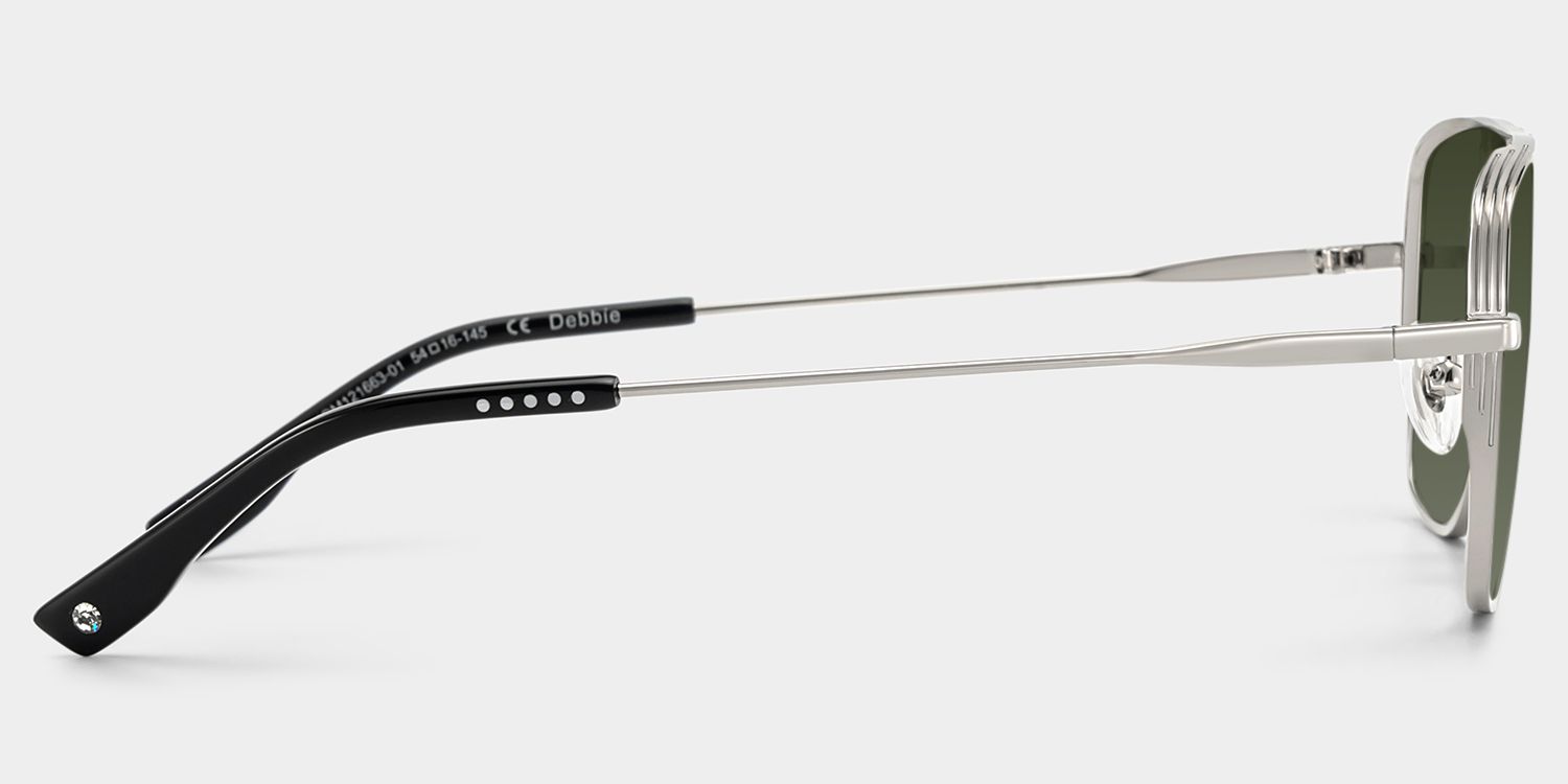 Debbie Metal Silver Aviator Frame Sunglasses | ZEELOOL4