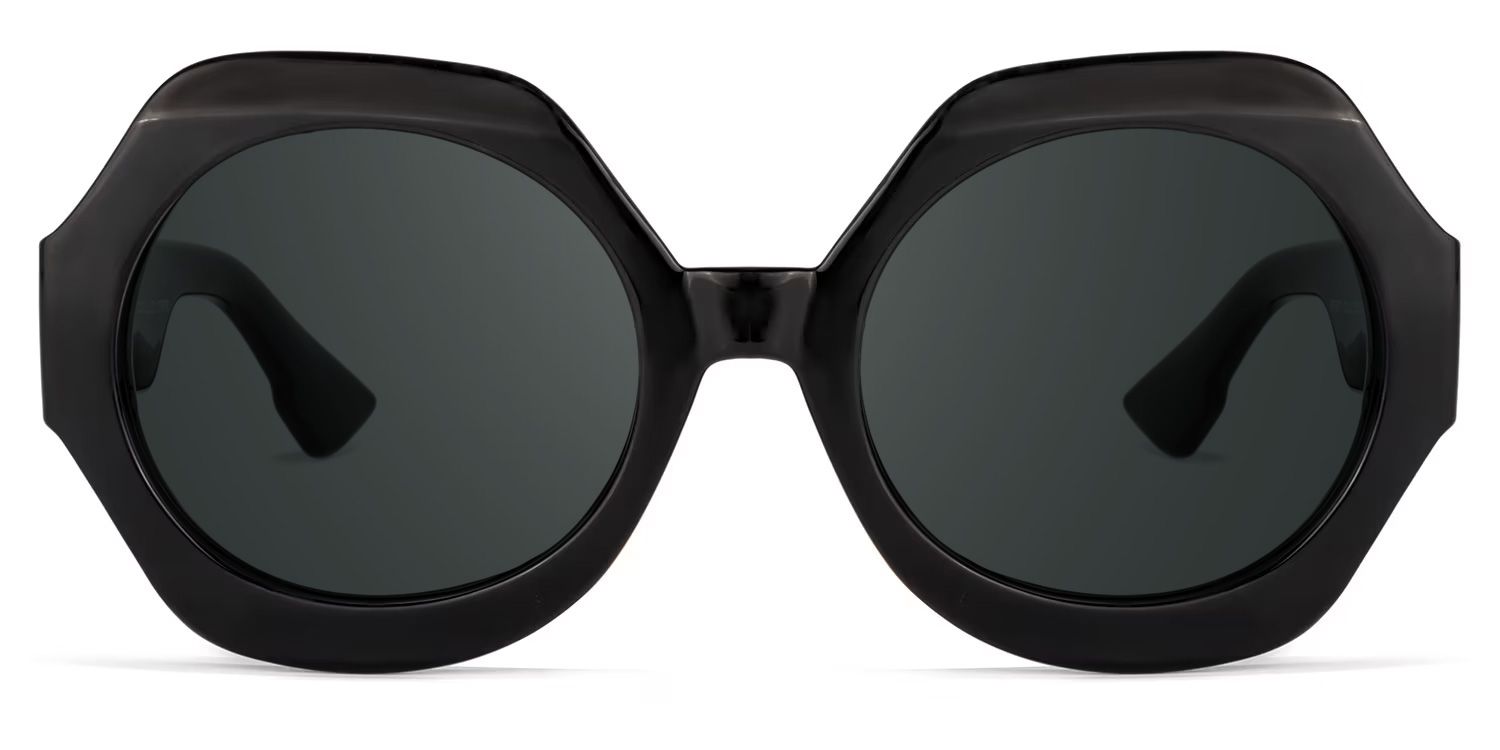 Geoffrey Black Geometric Sunglasses to Frame Your Face | ZEELOOL0
