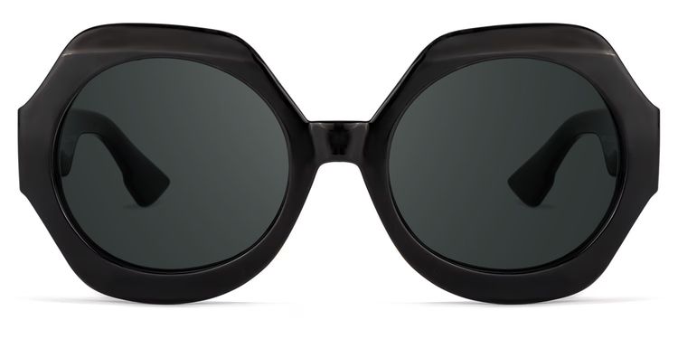 Geoffrey Black Geometric Sunglasses